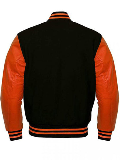 Men’s Orange Bomber Varsity Jacket
