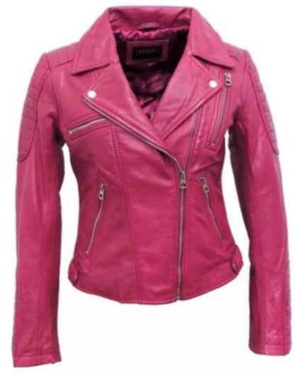 Zaz Womens Classic Leather Jacket