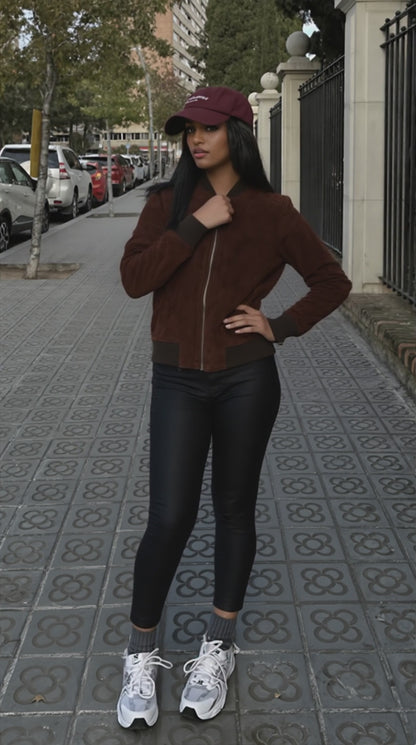 Women’s Premium Suede Bomber Jacket